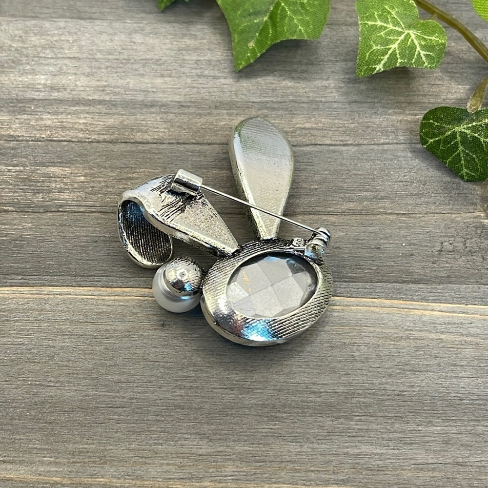 🌻 Vintage Rhinestone Rabbit Brooches - Picture 4 of 7